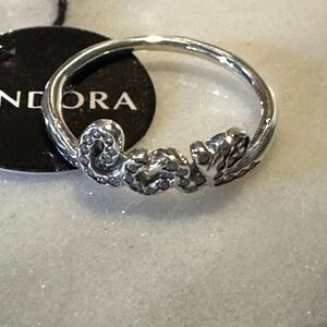 Pandora LOVE Silver Textured Ring